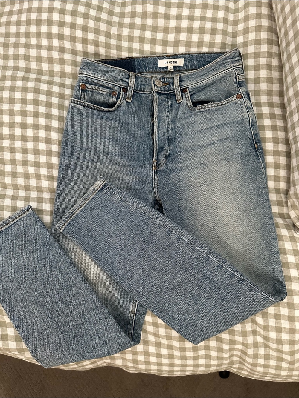 Re/Done Women's Skinny Jeans - Light Blue Wash